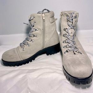 ‼️SOLD‼️Charlotte Russe Grey Suede Combat Boots